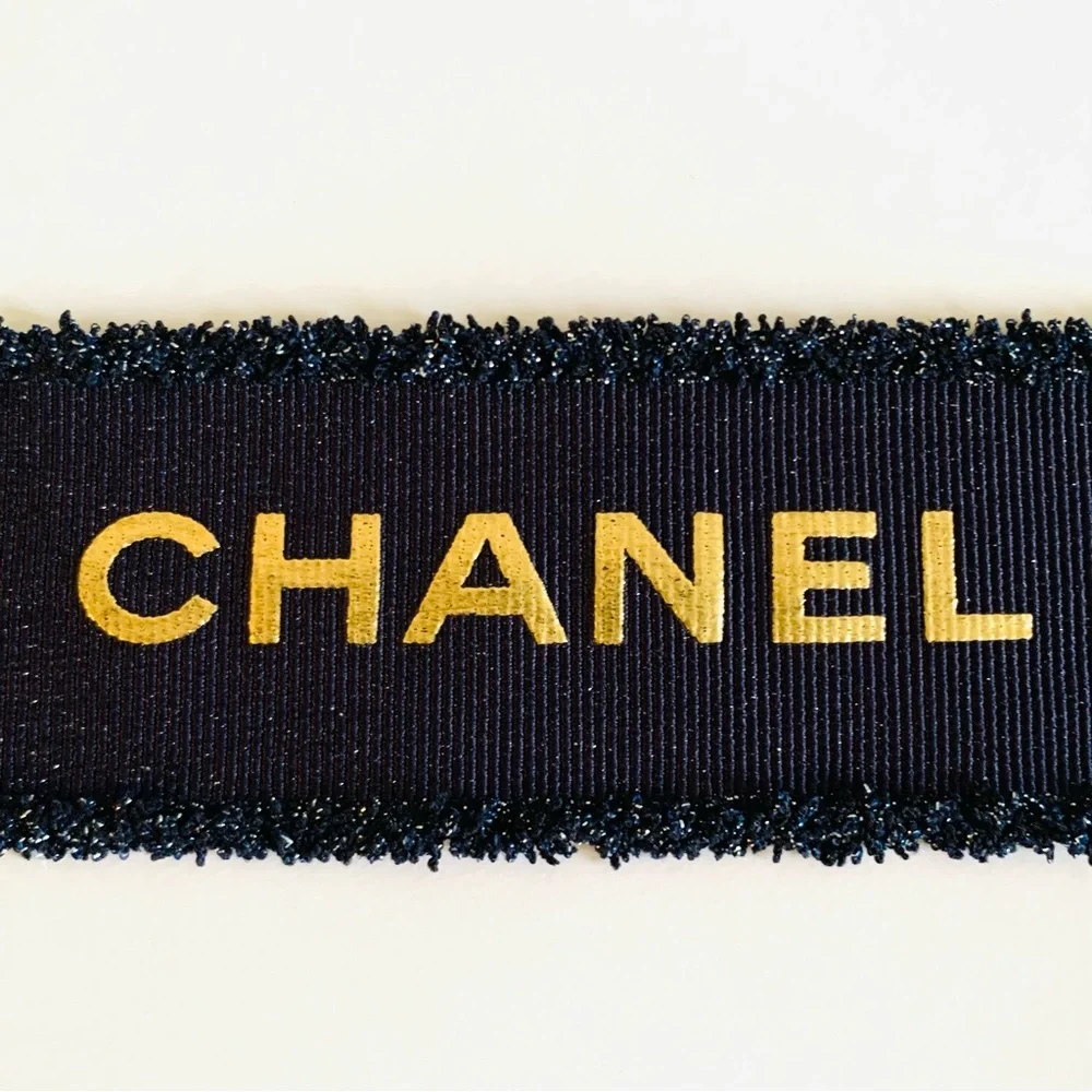 Chanel 2025 Holiday Gift Box w Camellia Navy Ribbon Card Envelope Luxury